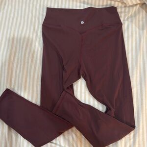 Lululemon 3/4 Maroon Leggings